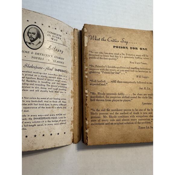 Poison for One John Rhode Avon Book 1943 PB 1st edition Dr Priestley Mystery VTG - Picture 7 of 7